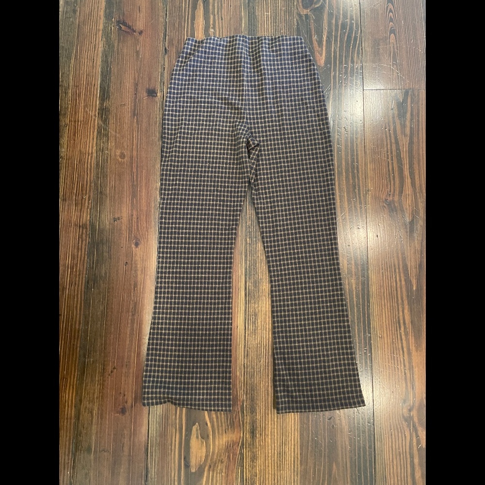 Urban Outfitters Black & Brown Checked Boot Cut Pants